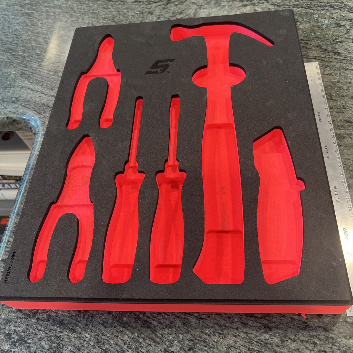 Snap-on fmkitdwr1br foam tray for kitchen drawer red 11-7/8”x 14-3