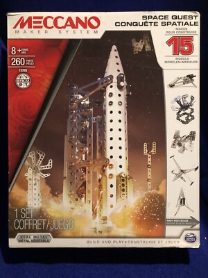 Meccano Maker System Space Quest Set, 15 Model Building Set, 260 Pieces 8+ 15205