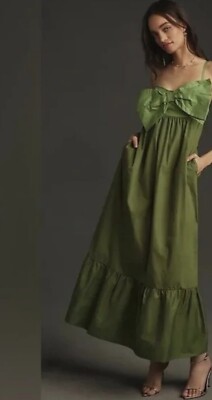 bow tie maxi dress anthropologie NWT Anthropologie HUTCH BOW-TIE MAXI DRESS size 6