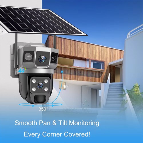 4G LTE 2MP+2MP Solar Camera Outdoor CCTV Surveillance Camera w/ Solar Panel - Picture 11 of 19