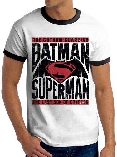 BATMAN V SUPERMAN RED BLACK Text LOGO 