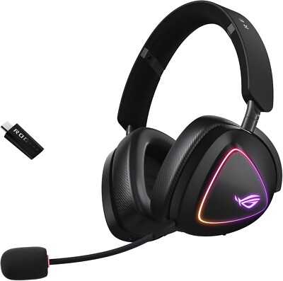 ASUS ROG Delta II RGB Gaming Headset (kabellos Bluetooth oder 3,5-mm-Anschluss)