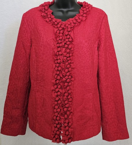 Chico's Womens Blazer Jacket Coat Size 1 M 8 Red - Picture 8 of 24