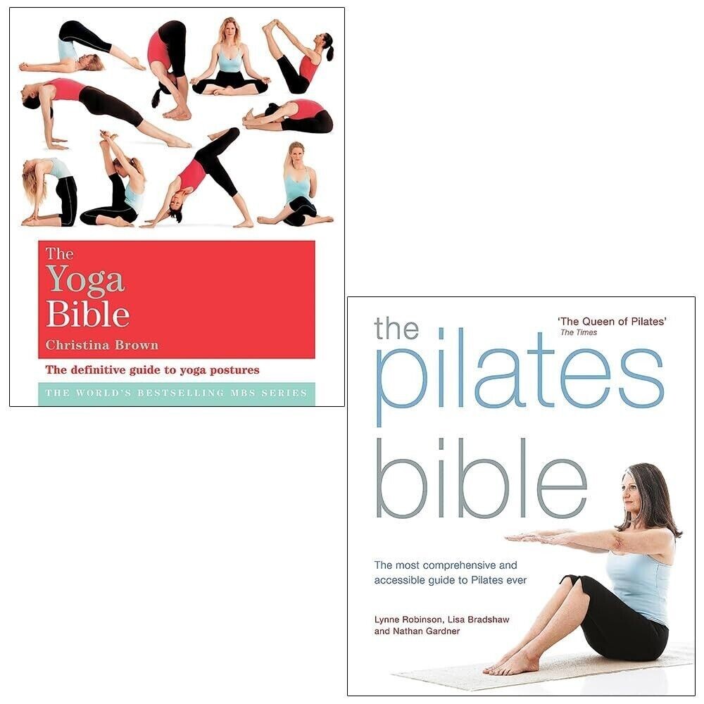 Pilates Bible Lynne Robinson,Classic Yoga Bible Christina Brown 2 Books Set NEW