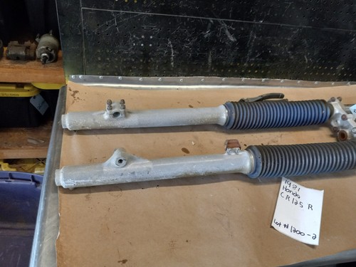 1981 HONDA CR125R #1200 FORKS TUBES SUSPENSION HEAD GEAR PLATE CLAMPS Fork - Picture 7 of 12