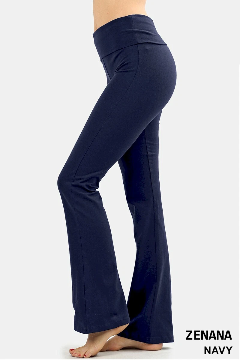 Yoga Pants Stretch Cotton Fold Over High Waist Flare Legging STORE CLOSING