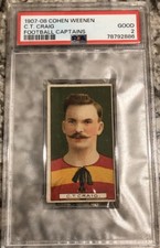 1907-08 Cohen Weenen C.T Craig Football Captains PSA 2