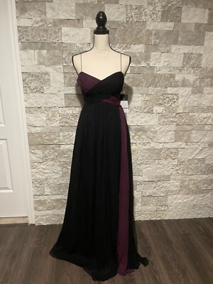 robert rodriguez evening dresses MO&Co. Noir Women's Silk Backless Spaghetti Black Maxi Dress Slit Detail