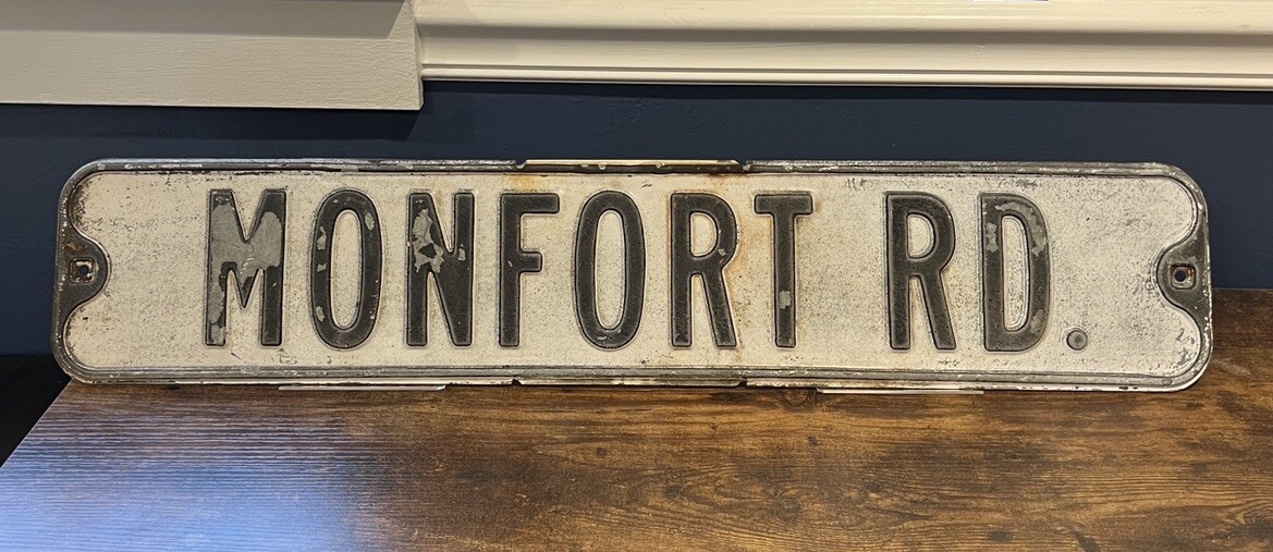 Vtg NY Street Sign Embossed 30” Heavy Gauge Steel Black Vtg NY Street Sign Embossed 30” Heavy Gauge Steel Black