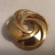 THICK GOLD TONE   CIRCLE OF LIFE scatter pin BROOCH