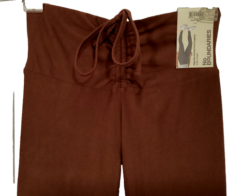 NOBO HENNE BROWN RUCHED FRONT WAIST ANKLE LENGTH LEGGING Sz Jr. XXS/XS* - Picture 2 of 7