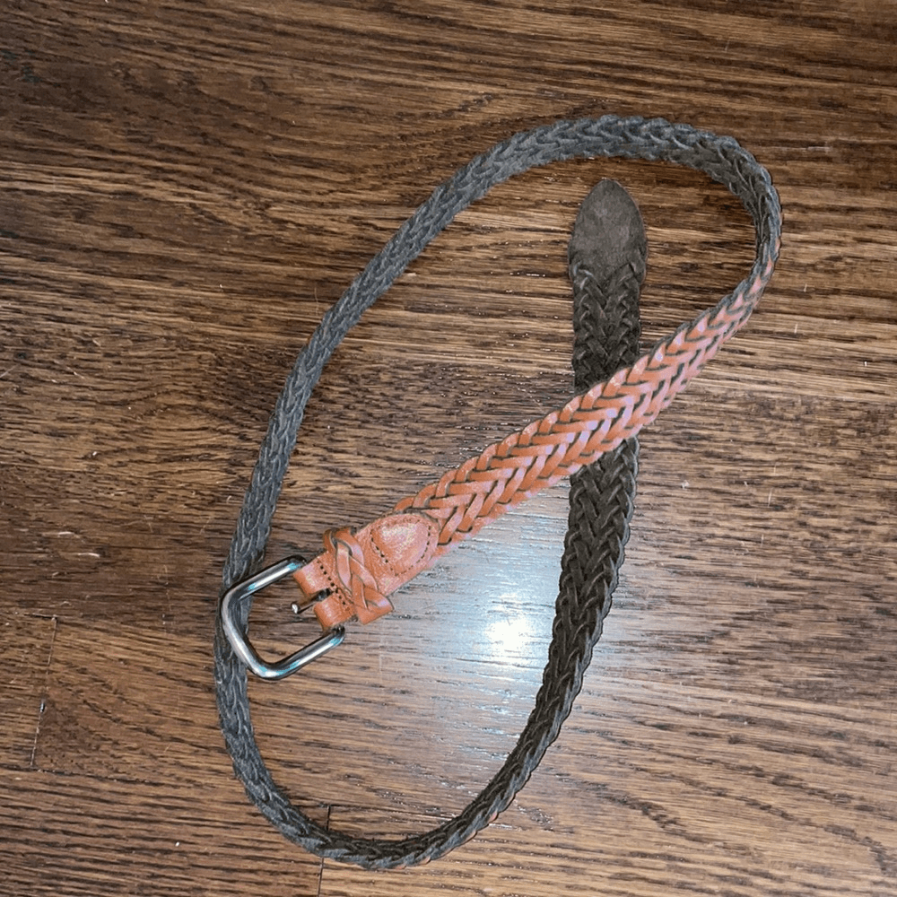 Vintage Capezio brown woven leather belt made in Argentina  display picture 3