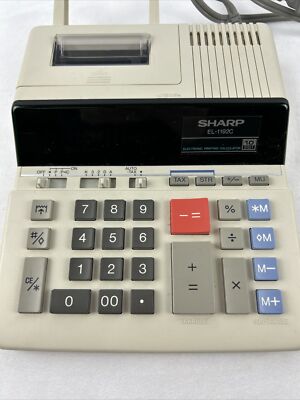 Sharp EL-1192C 10 Digit Electronic Printing Calculator Tax Function Sales Tax
