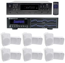 Technical Pro 6000w 6-Zone Home Theater Bluetooth Receiver 12 6.5" Speakers EQ