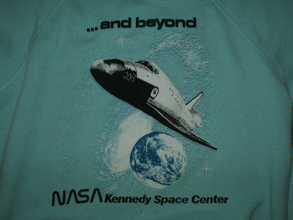 NASA Kennedy космической станции законный винтажный 80-х и за его пределами реглан толстовка свитер  - Изображение 3 из 4