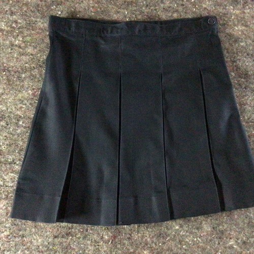 2 Girls Size 8 Land's End School Uniform Pleated Navy Blue Skirt Tan Skort Skirt - Picture 12 of 20
