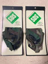 Lot of 2, Woodland Hand Grenade Pouches Made by SDS - Style 41301