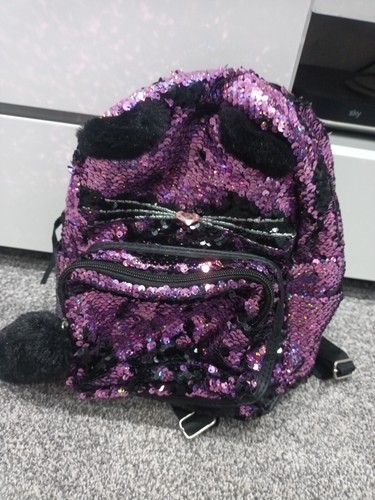 Mochila Claire's Club para niñas gato púrpura | eBay