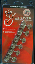 Grover 533N6 Vintage Locking Tuners, Oval Metal Button, 6 In-Line Nickel Finish