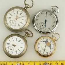 4x Men's Pocket Watch no fusee duplex no gold wrist no repeater no chronograph