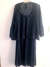 Mother Of The Bride Groom Cachet Womens 24W Glitter Lace Dress Navy NEW 159