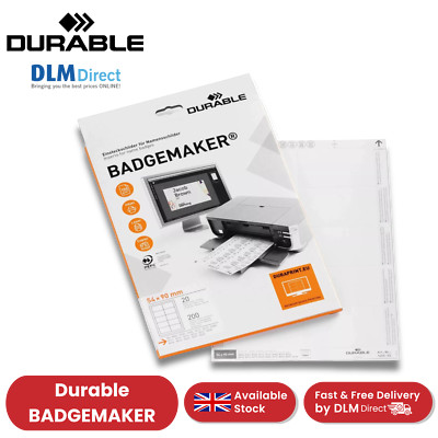 Robuste BADGEMAKER Wendeplatten 54 x 90 mm - 200 Stück Wendeplatten - weiß - 1 bis 5