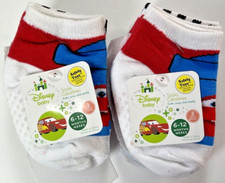 NEW 6 PAIRS DISNEY CARS FOLD-OVER NON SKID SOCKS SIZE 6-12M NS222