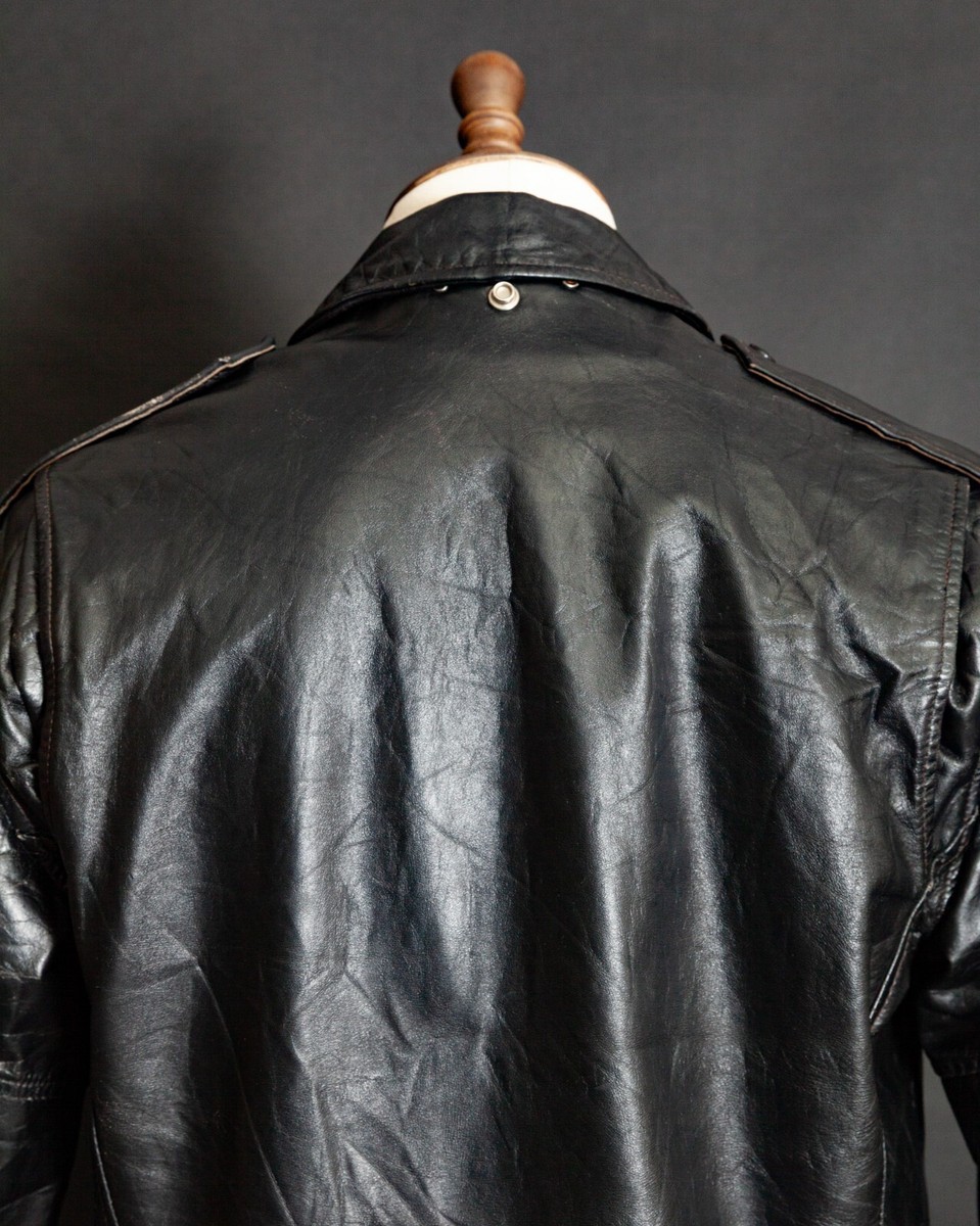 Vintage Leather Police Jacket Talon Zip USA 1970s–80s | eBay
