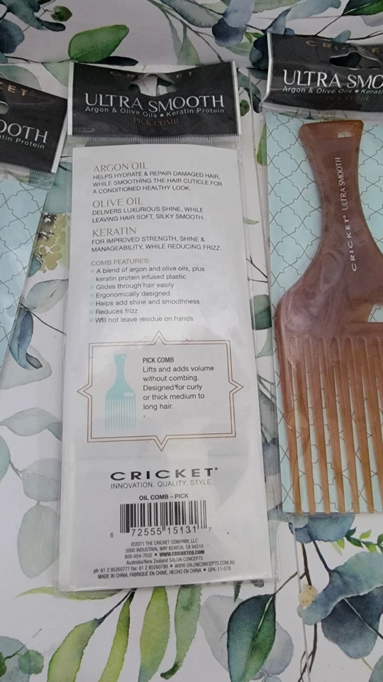 Pente de escolha CRICKET ultra suave de argan, azeite e queratina - Imagem 2 de 4