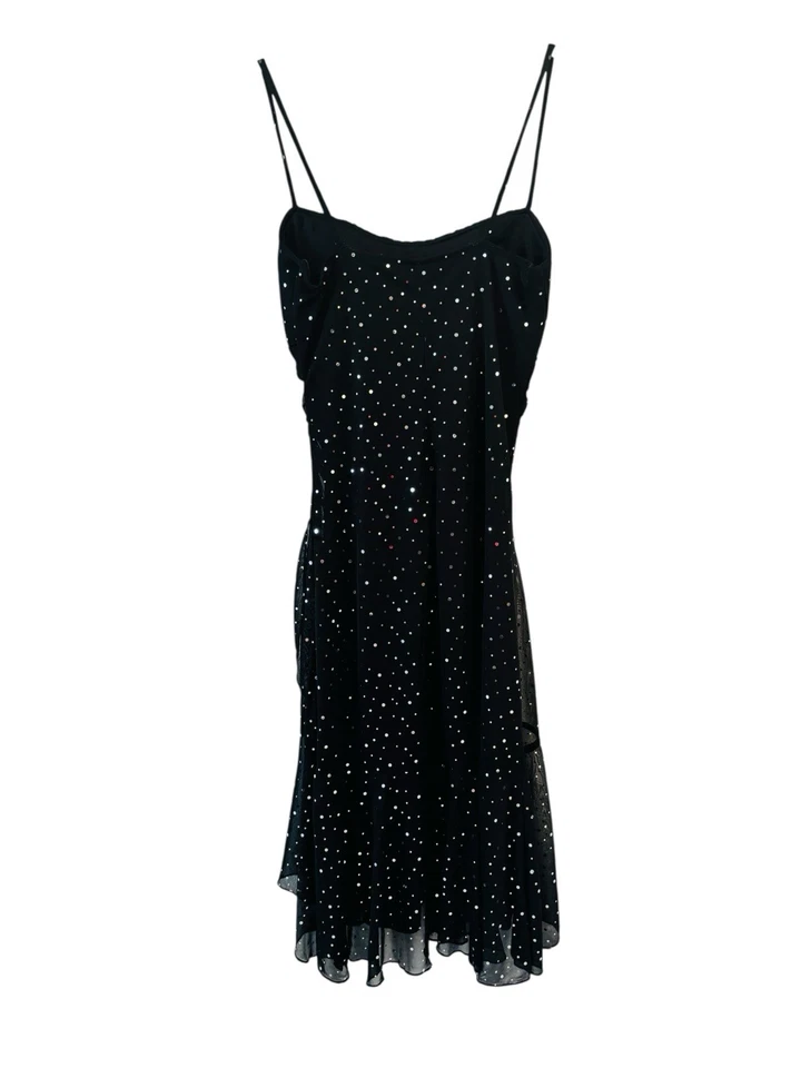 Ruby Rox Sparkle Babydoll Slip Dress Midi Sz S Formal Ruffle Chiffon Y2K HOCO - Image 2 of 4