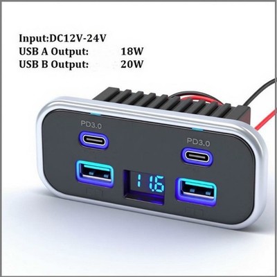 4 Port Auto USB Ladegerät Dual PD3 0 Quick Charge für LKW für Wohnmobil und M