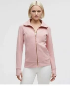 NWT LULULEMON Scuba Hoodie Full Zip Pink Haze Gold Zipper Size 6 8 10 12 14 $138