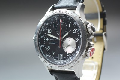 [Fast neuwertig] Hamilton Khaki E.T.O. H776120 schwarzes Zifferblatt Datum Qu...