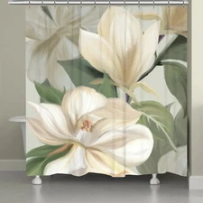 Soft Floral Petals Shower Curtain Beige 71 x 72 Magnol;ia