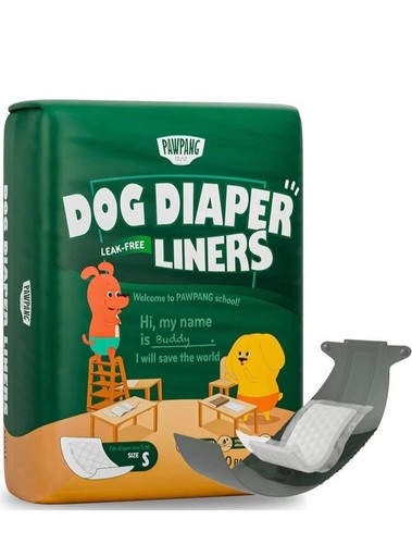 100 PAWPANG Small Disposable Dog Diaper Liners S To M Booster Pads Male & Female