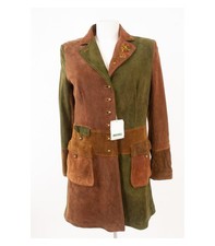 Meindl Couture Damen Mantel Gr. DE 42 Trachten - Ledermantel Leder Seide