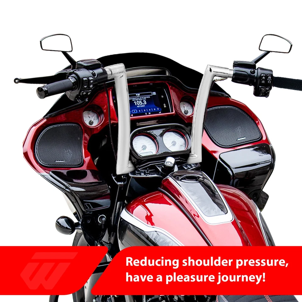 Manillar de barra Plug&play Ape precableado cromado 12" Road Glide para Harley 2015-2023 Foto 3 de 4