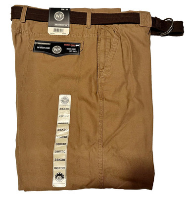 NWT Men's 38x30 WEATHERPROOF Khaki  Steel Utility Chino Work Wear Pants SCWP2029