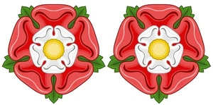2 x Tudor Rose Union Rose Self Adhesive Vinyl Sticker