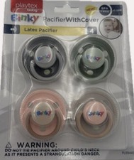 BL Playtex Baby Silicone Pacifier W/ Cover 4 Pack 0-6M latex nipples