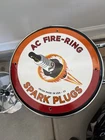 VINTAGE 1953 AC FIRE - RING SPARK PLUGS PORCELAIN SIGN 12"