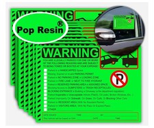 50 Pcs Parking Violation Stickers 5.5x7.5 Inch Fluorescent Adhesive Tags