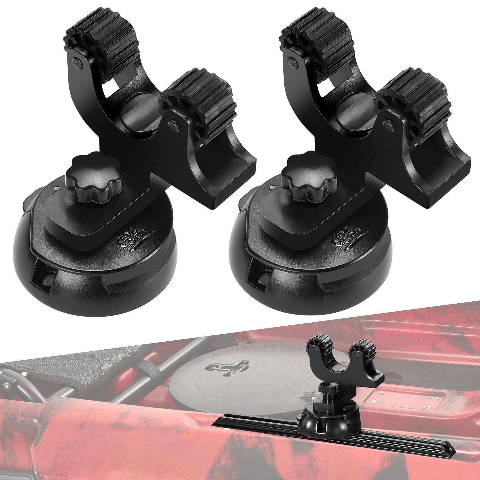 KEMIMOTO Kayak Paddle Holder, Track Mount Accessories for Holding black
