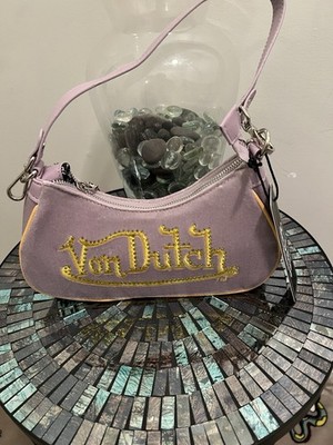 ☆ von dutch ☆ボンダッチ ボストンバッグ　パープル イエロー　Y2K Von Dutch Y2K Shoulder Bag Purple Yellow Detachable Charm NWT | eBay