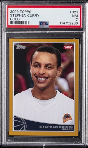 2009 TOPPS GOLD #321 STEPHEN CURRY ROOKIE RC 371/2009 PSA 7