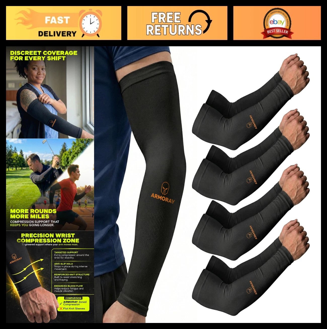 UV Sun Protection Arm Sleeves for Men & Women - Cooling Compression Tattoo Cover
Opens in a new wind
