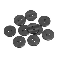 10pcs Resin Sewing Buttons 20mm Round Flat 2-Hole Craft Clothing Buttons Black