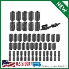 60 Pieces Clip-on Ferrite Ring Core RFI EMI Noise Suppressor Cable Clip for 3mm/