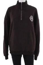 Ser.O.Ya Unisex Pullover Sweatshirt Black High Neck Long Sleeve Zip Size M