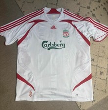 Liverpool FC 2008/09 Gerrard 8 Away Shirt White/Red XXL
